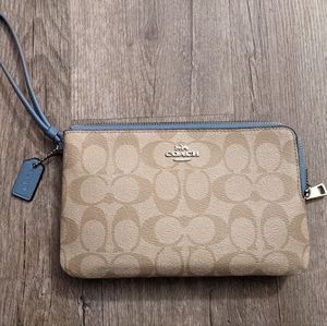 Coach Double Zip Wallet in Signature Canvas